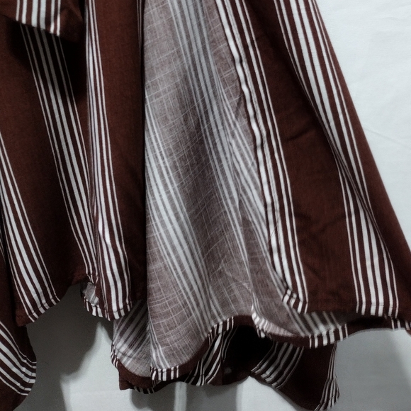 NWT City Chic Stripped Casablanca Dress Women's XL Brown White Boho Retro 90s - Picture 9 of 14